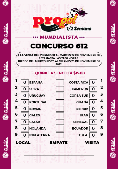 Partidos Progol Media Semana 612 Quiniela Ganadora