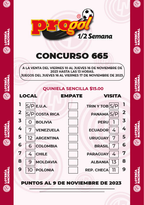 Partidos Progol Media Semana 665 Quiniela Ganadora